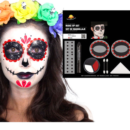 Set de maquillaje Día de los Muertos 8 piezas