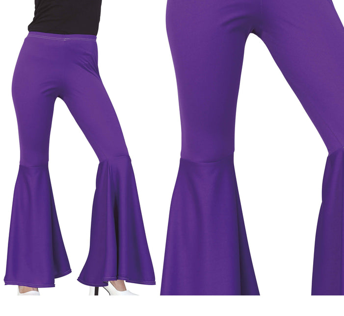 Pantalón Disco 70S Morado Mujer