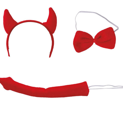Set de accesorios Diablo de Halloween 3 piezas