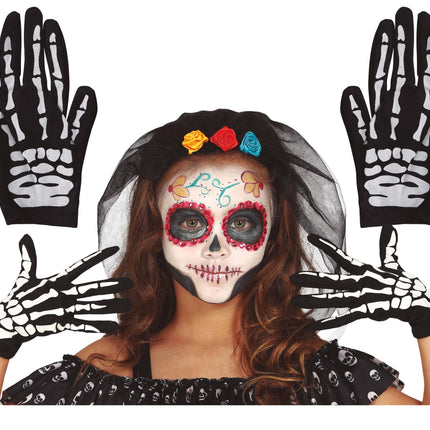 Guantes Halloween Esqueleto Niño