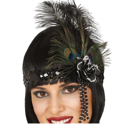 Diadema Plumas Negra