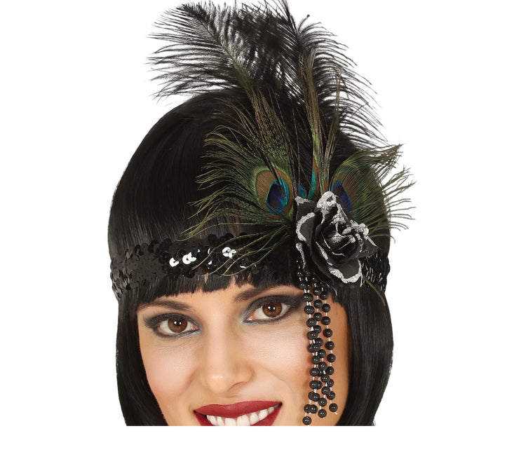 Diadema Plumas Negra