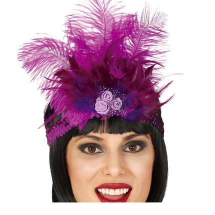 Plumas de diadema moradas