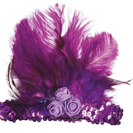 Plumas de diadema moradas