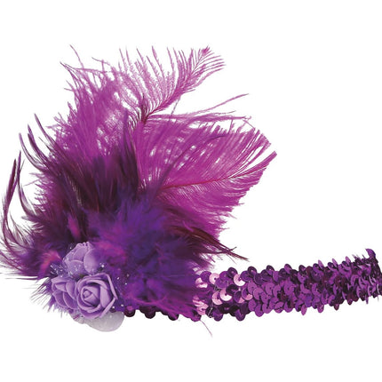 Plumas de diadema moradas