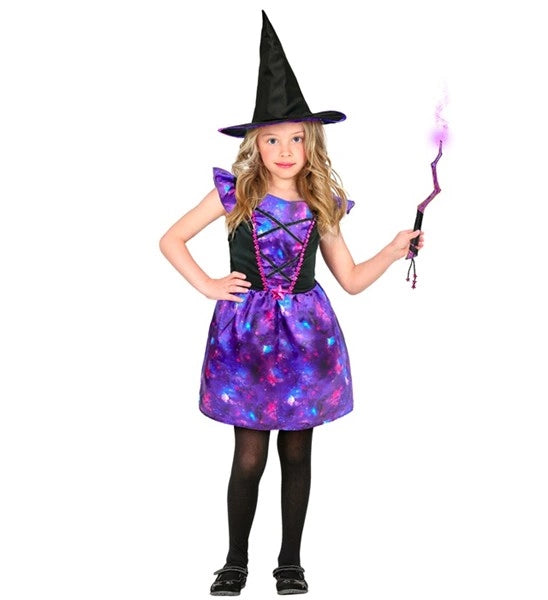 Disfraz de bruja morada para niños