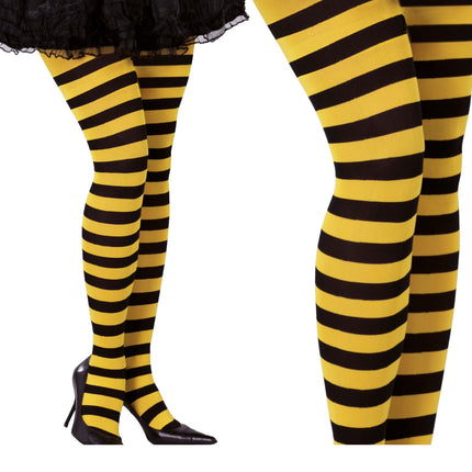 Leotardos Halloween Negro Amarillo Rayas
