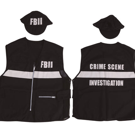 Chaleco y gorra del FBI