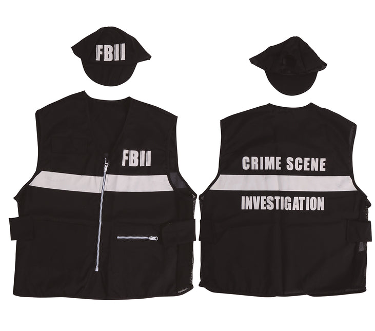 Chaleco y gorra del FBI