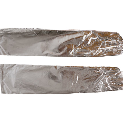 Guantes plateados 44cm