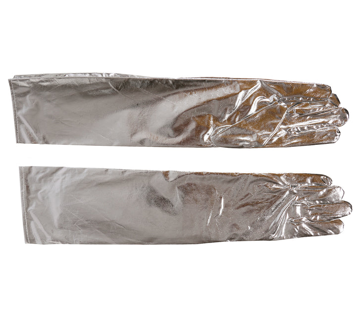 Guantes plateados 44cm