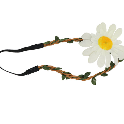 Diadema trenzada con flor
