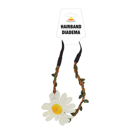 Diadema trenzada con flor