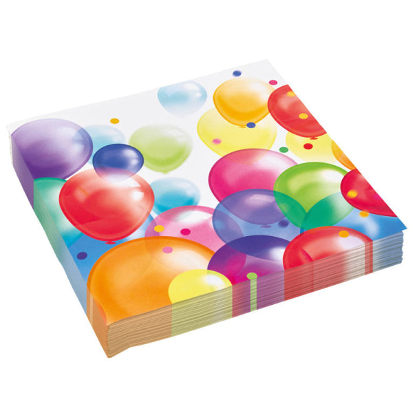 Servilletas de Colores Globos 33cm 20uds