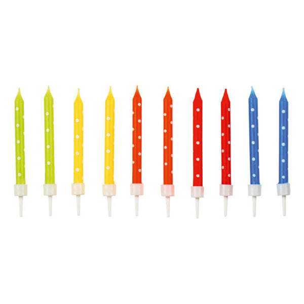 Velas de Colores Espiral 7,5cm 24uds