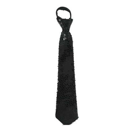 Corbata Negra Paillet Purpurina