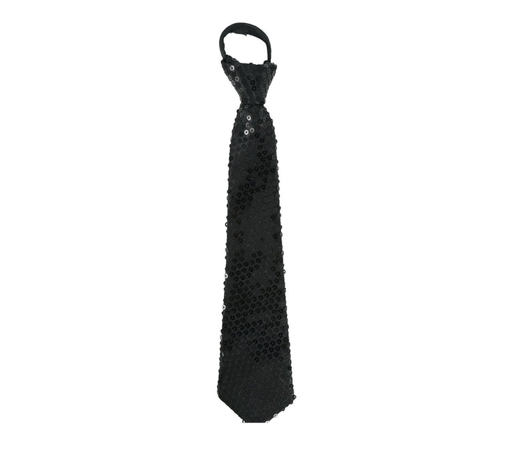 Corbata Negra Paillet Purpurina