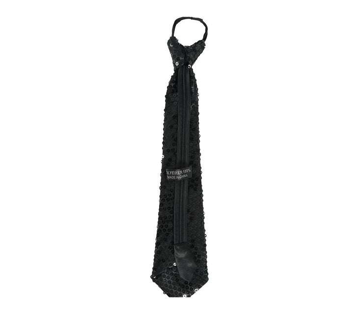 Corbata Negra Paillet Purpurina