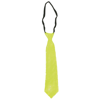 Corbata Amarillo Neón Purpurina 37cm