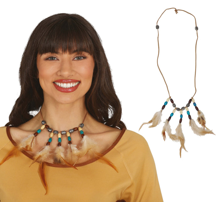 Collar de plumas indias