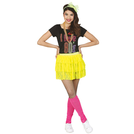 Falda 80s Amarillo Neón