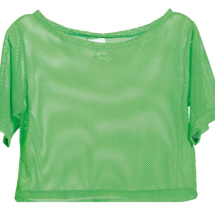 Camiseta de rejilla Verde Neón Corta L