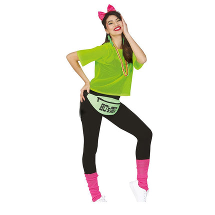 Camiseta de rejilla Verde Neón Corta L