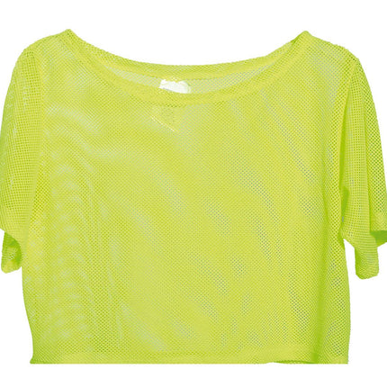 Camiseta de rejilla Amarillo Neón Corta L
