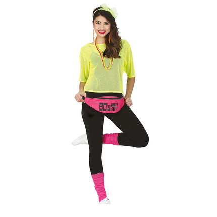Camiseta de rejilla Amarillo Neón Corta L