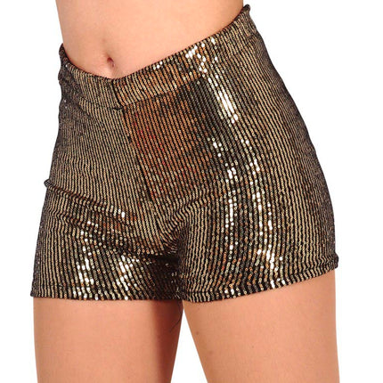 Pantalones de purpurina dorada L
