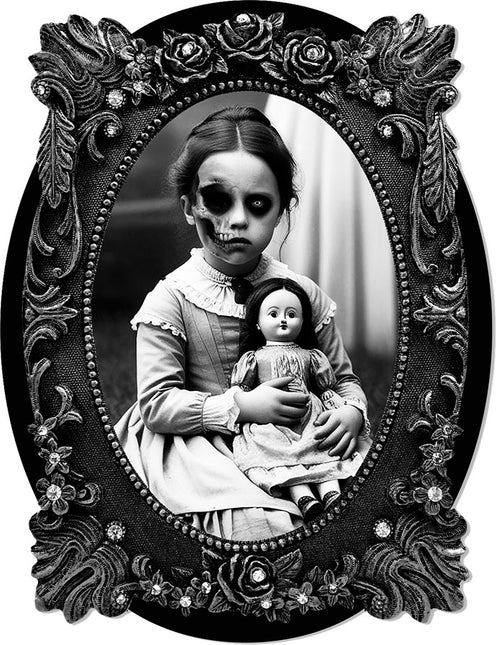 Adhesivo mural de Halloween Muñeca del Terror 30cm