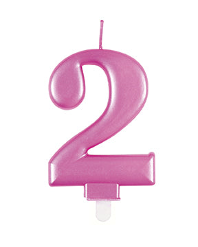 Vela 2 Años Rosa 12cm