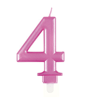 Vela 4 Años Rosa 12cm