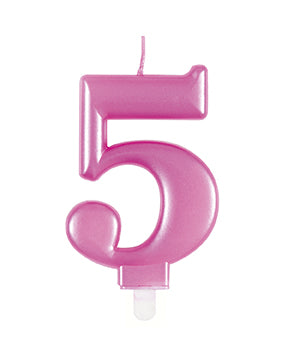 Vela 5 Años Rosa 12cm