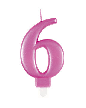 Vela 6 Años Rosa 12cm