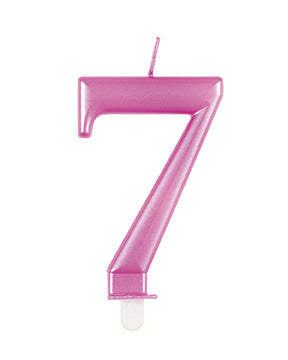 Vela 7 Años Rosa 12cm