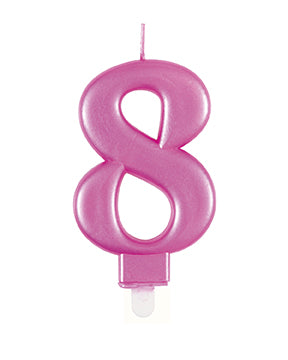 Vela 8 Años Rosa 12cm
