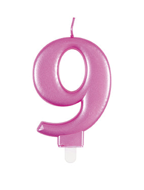 Vela 9 Años Rosa 12cm
