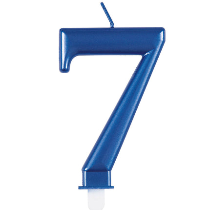 vela 7 Años Azul 12cm