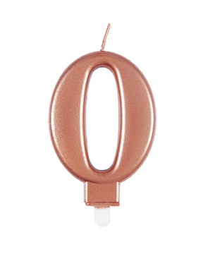 Vela 0 Año Oro Rosa 10cm