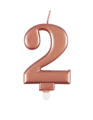 Vela 2 Años Oro Rosa 10cm