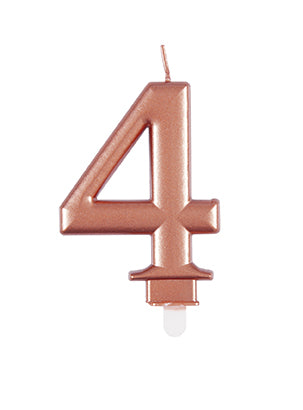 Vela 4 Años Oro Rosa 10cm