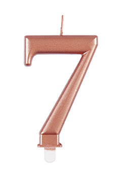 Vela 7 Años Oro Rosa 10cm