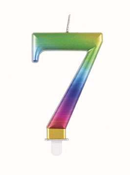 Vela 7 Años Arco Iris 9,5cm