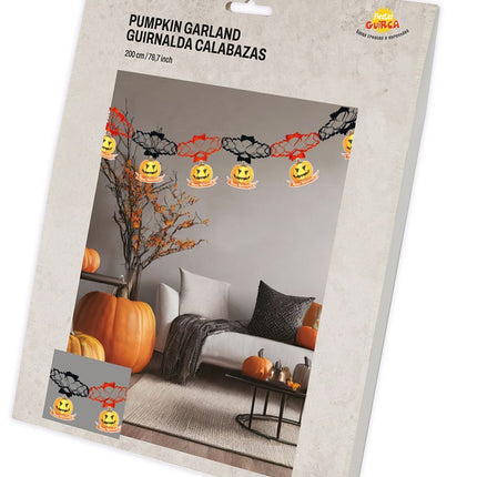 Guirnalda de Halloween Calabaza Colgantes Deluxe 2m