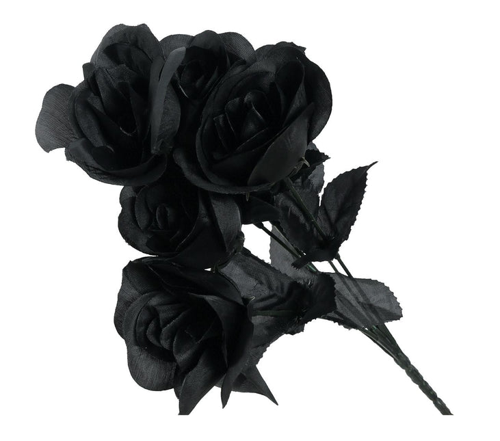 Halloween Rama de Rosas Negras 35cm