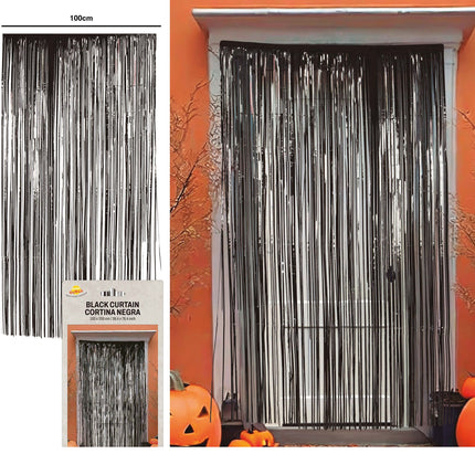 Cortina de puerta negra 2m