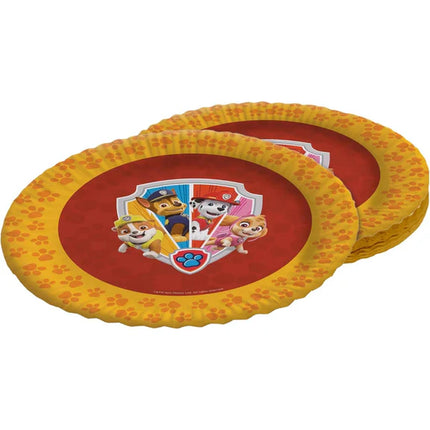 Placas de Paw Patrol naranjas, 23 cm, 8 unidades