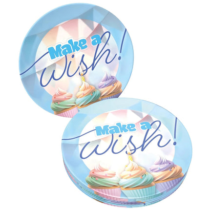 Carteles azules «Make A Wish», 23 cm, 8 unidades