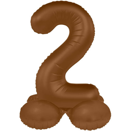 2 Jaar Cijfer Ballon Bruin Mat 41cm van Folat koop je bij Partywinkel